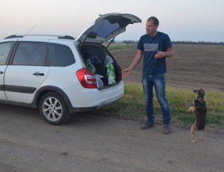 Ставрополье. Подкармливание дрессированной фауны.