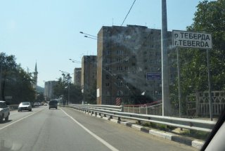 КЧР. Карачаевск. Мост через реку Теберду.