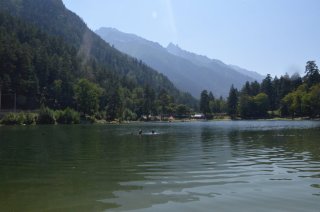 Теберда. Купание в озере Каракель.