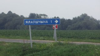 Указатель поворота на Яловщину.