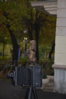 Суслик на фотаппарате.